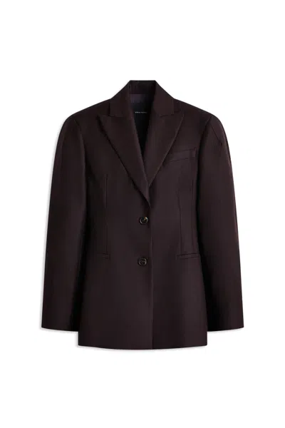 Scanlan Theodore Flannel Curved Waist Jacket In Brown