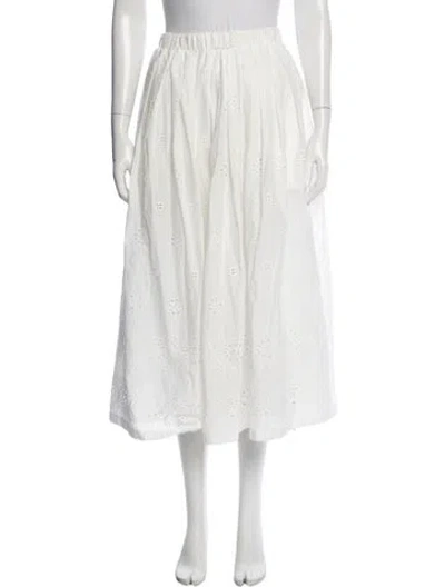Pre-owned Scanlan Theodore Floral Print Midi Length Skirt W/ Tags In Neutrals