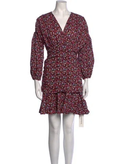 Pre-owned Scanlan Theodore Floral Print Mini Dress In Pink