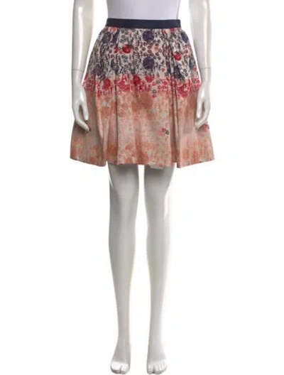 Pre-owned Scanlan Theodore Floral Print Mini Skirt W/ Tags In Multi