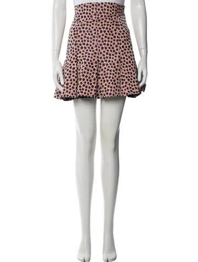 Pre-owned Scanlan Theodore Floral Print Mini Skirt In White