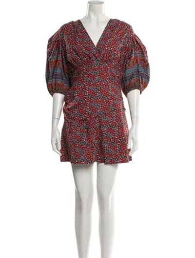 Pre-owned Scanlan Theodore Floral Print Short Set In Brown