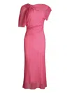 Scanlan Theodore French Draped Midi Dress In Pink