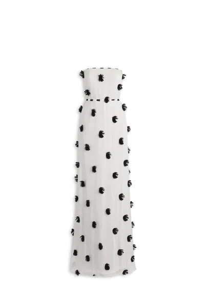Scanlan Theodore French Pom Pom Gown In White