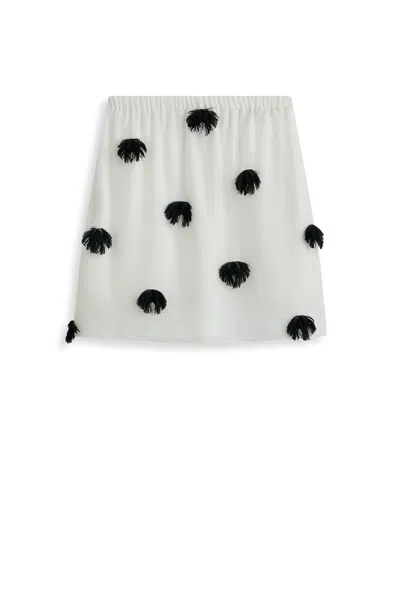 Scanlan Theodore French Pom Pom Skirt In Neutral