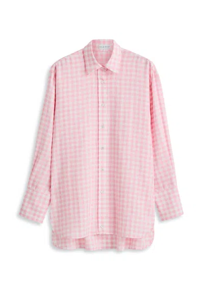Scanlan Theodore Gingham Linen Shirt In Pink