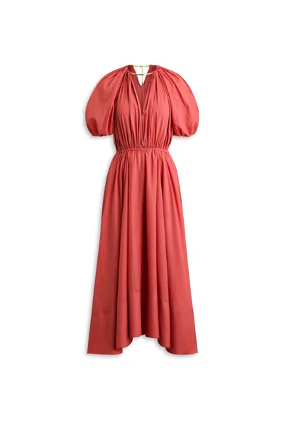 Scanlan Theodore Gingham Voile Dress In Brown