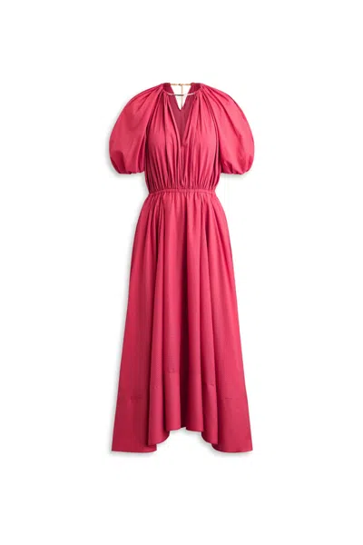 Scanlan Theodore Gingham Voile Dress In Red