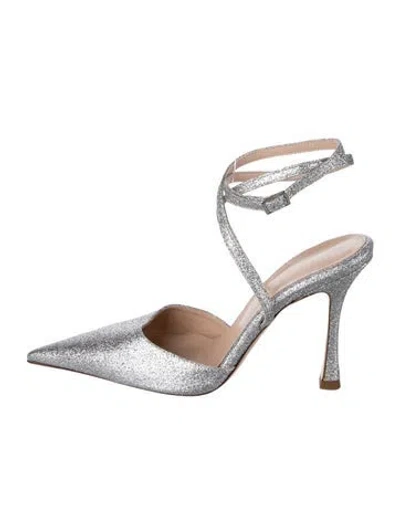 Pre-owned Scanlan Theodore Glitter Pumps In Metallic/silver