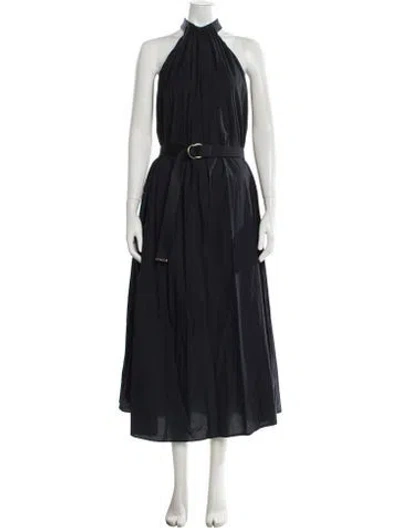 Pre-owned Scanlan Theodore Halterneck Long Dress In Blue