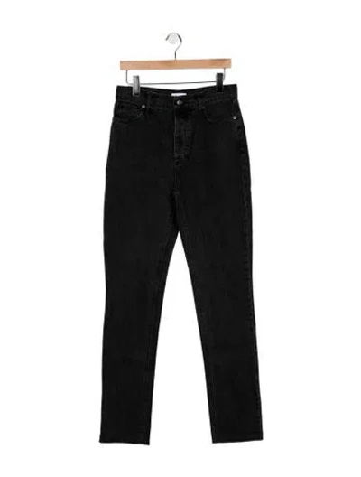 Pre-owned Scanlan Theodore High-rise Straight Leg Jeans In Black