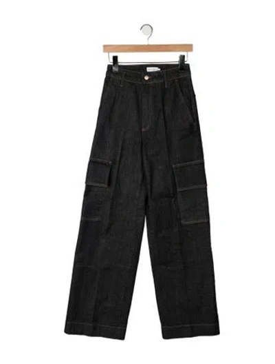 Pre-owned Scanlan Theodore High-rise Wide Leg Jeans In Black