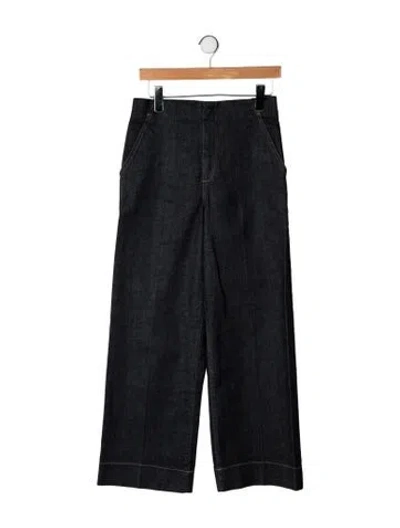Pre-owned Scanlan Theodore High-rise Wide Leg Jeans In Black