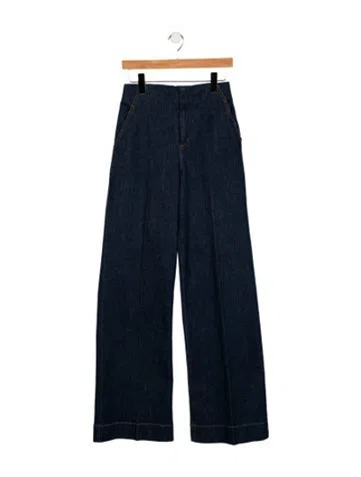 Pre-owned Scanlan Theodore High-rise Wide Leg Jeans In Blue