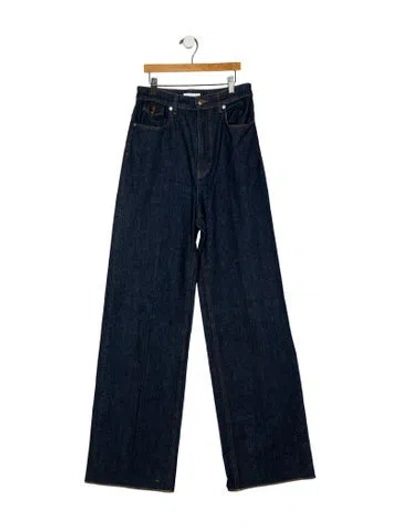 Pre-owned Scanlan Theodore High-rise Wide Leg Jeans In Blue