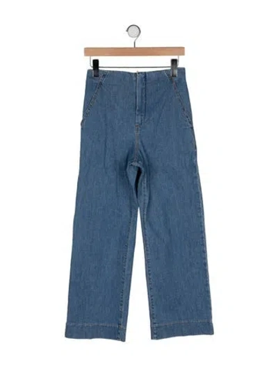 Pre-owned Scanlan Theodore High-rise Wide Leg Jeans In Blue