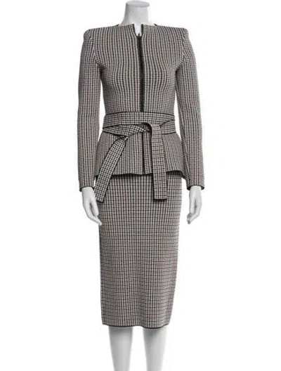 Pre-owned Scanlan Theodore Houndstooth Print Pant Set In White