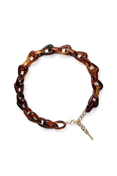 Scanlan Theodore Italian Resin Triangle Necklace In Brown