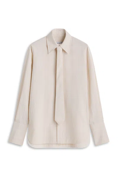 Scanlan Theodore Italian Textured Tie Shirt In Neutral