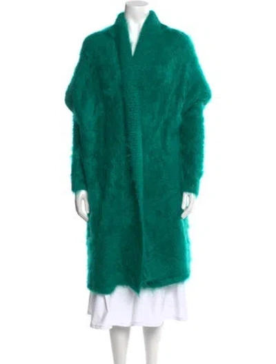 Pre-owned Scanlan Theodore Kid Mohair Cowl Neck Sweater In Green