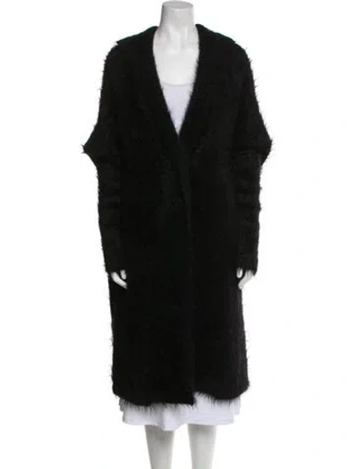 Pre-owned Scanlan Theodore Kid Mohair V-neck Sweater In Black