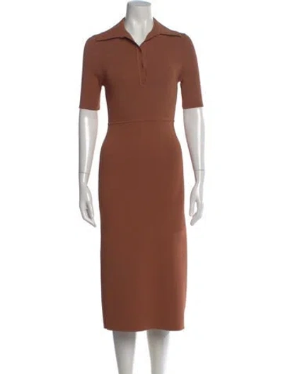 Pre-owned Scanlan Theodore Knee-length Dress In Brown