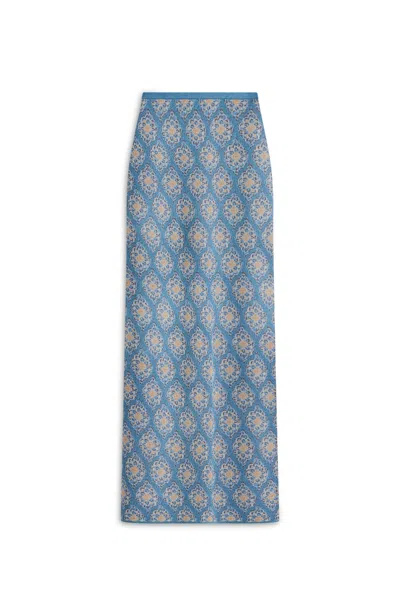 Scanlan Theodore Knit Brocade Long Pencil Skirt
