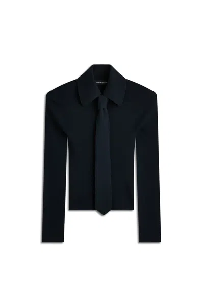 Scanlan Theodore Knit Tie Shirt In Blue