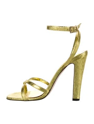 Pre-owned Scanlan Theodore Leather Animal Print Sandals