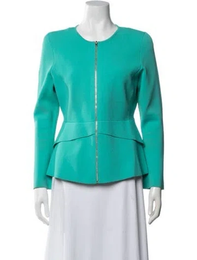 Pre-owned Scanlan Theodore Leather Blazer In Green