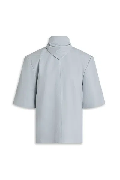 Scanlan Theodore Leather Cravat Top In Gray