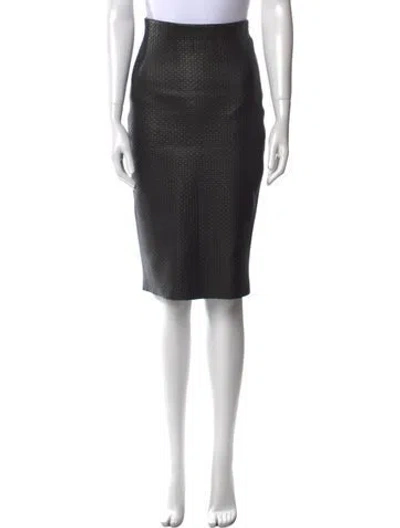 Pre-owned Scanlan Theodore Leather Knee-length Skirt In Black