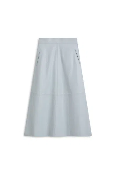 Scanlan Theodore Leather Long Skirt In Blue