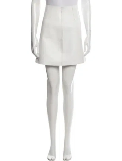 Pre-owned Scanlan Theodore Leather Mini Skirt In White
