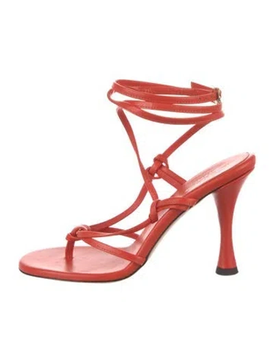 Pre-owned Scanlan Theodore Leather Sandals In Orange