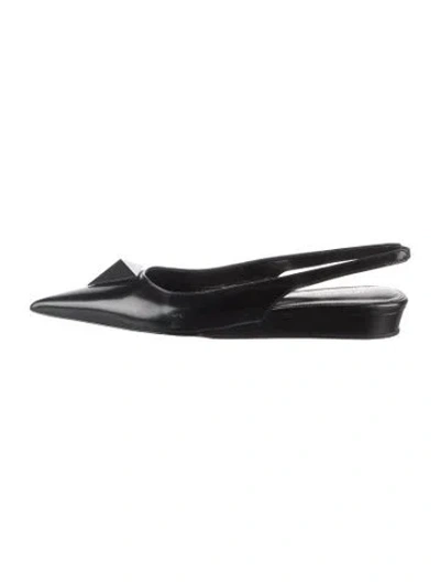 Pre-owned Scanlan Theodore Leather Slingback Flats In Black