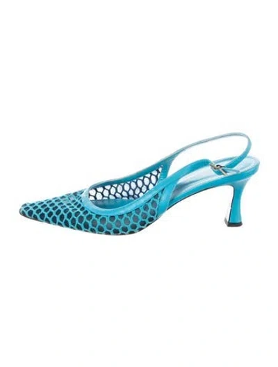 Pre-owned Scanlan Theodore Leather Slingback Pumps In Blue