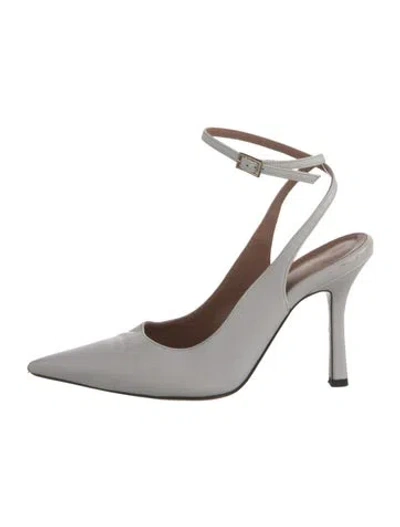 Pre-owned Scanlan Theodore Leather Slingback Pumps In Gray