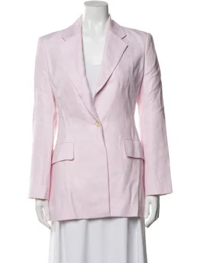 Pre-owned Scanlan Theodore Linen Blazer In Pink