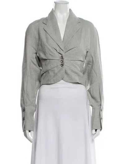 Pre-owned Scanlan Theodore Linen Bolero W/ Tags In Gray