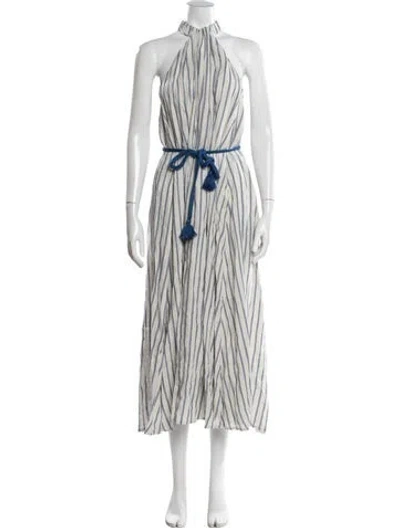 Pre-owned Scanlan Theodore Linen Long Dress In Neutral
