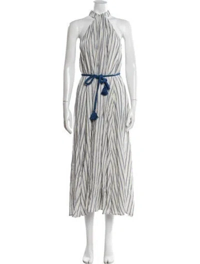 Pre-owned Scanlan Theodore Linen Long Dress In Neutrals