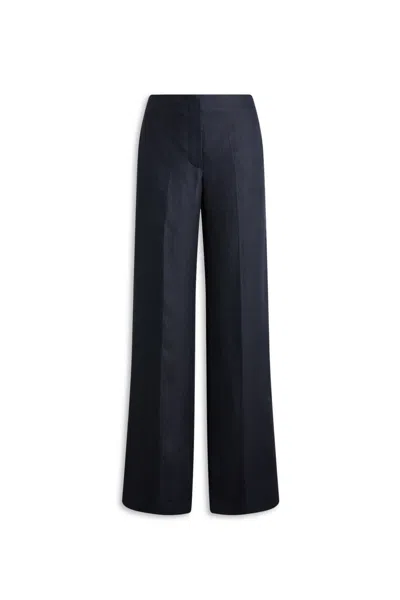 Scanlan Theodore Linen Mid Rise Trouser In Blue