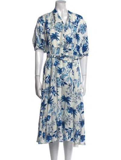 Pre-owned Scanlan Theodore Linen Midi Length Dress In Neutral