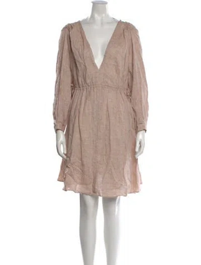 Pre-owned Scanlan Theodore Linen Mini Dress W/ Tags In Neutral