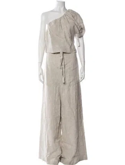 Pre-owned Scanlan Theodore Linen Pant Set In Neutral