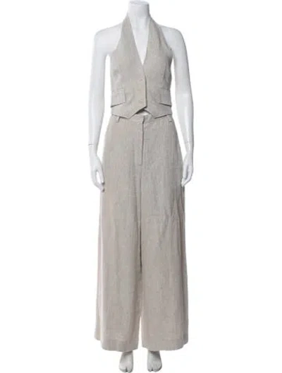 Pre-owned Scanlan Theodore Linen Pant Set In Neutrals
