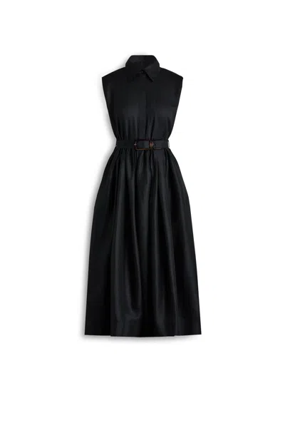 Scanlan Theodore Linen Sleeveless Dress In Black