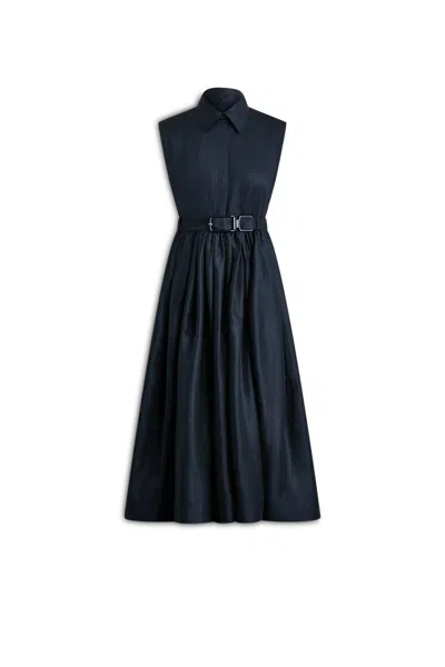 Scanlan Theodore Linen Sleeveless Dress In Blue