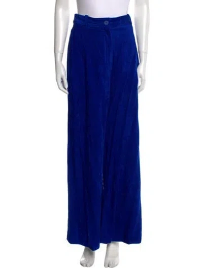 Pre-owned Scanlan Theodore Linen Wide Leg Pants In Blue